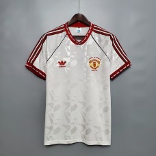 Manchester United 90/91 Away White Soccer Jersey